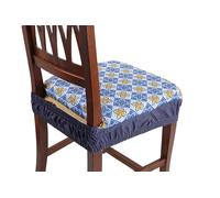 Viterbo Biancheria Set 6 Cuscini Sedia Imbottiti E Sfoderabili Vesto Molla Loneta Elastico 7902 Fantasia Rombi (Rombi Giallo E Blu)