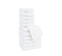 Viterbo Biancheria Set Albergo Hotel Lancetti Vittoria Bianco In Spugna 500Gr 100% Cotone Asciugamano Viso Ospite Telo Doccia (6+6 (6610))
