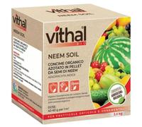 VITHAL Integratore Neem Soil Insetticida Piante Naturale - Concime Organico in Pellet 100% Vegetale, Repellente Insetti, Biodegradabile, Consentito in Agricoltura Biologica, 2,5kg