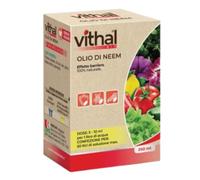 VITHAL Olio di Neem Integratore Naturale per Piante, 250 ml - Pet Friendly, Sicuro per l’Ambiente, Barriera Protettiva Contro Insetti, Uso Non Alimentare, Consentito in Agricoltura Biologica