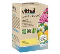 VITHAL Rame e Zolfo, Concime Fogliare Liquido a Base di Rame, Zolfo e Manganese, per Orticole, Frutticole e Ornamentali, Ammesso in Agricoltura Biologica, 250 ml con Misurino