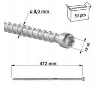 Viti a doppia filettatura Klimas WKPC per isolamento di risparmio 8x165-472 m...