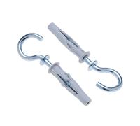 Viti a Gancio con M8 8x50mm Spina a Muro, con Tassello in Plastica, per Calcestruzzo, Cartongesso, Mattoni, Intonaco, Pietra, Soffitto (10 pz)