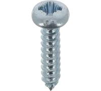 Viti a lamiera testa in acciaio inox A4 cilindrica bombata Pozidrive, 3,5 mm x 16 mm, DIN 7981, zinco bianco, confezione da 55