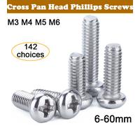 Viti a macchina a testa incrociata M3- M6 A2 bulloni a testa Phillips in acci...