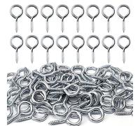 Viti a occhiello, 60 ganci a vite, gancio per occhio, in acciaio al carbonio, perno a gancio galvanizzato per hardware progetti di artigianato e decorazione (4 x 1,2 x 0,5 cm)