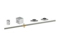 Viti a ricircolo di sfere con barra filettata, T8 Vite di comando 8mm 2mm Passo 8mm Piombo 100-800mm Kit Dado in ottone Giunto flessibile KP08 5 Pz(Kfl,250mm)
