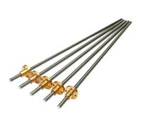 Viti a ricircolo di sfere con barra filettata, Vite di comando T6 e dado in rame for stampante 3D, confezione da 1, 6 mm, passo 1 mm, passo 1-6 mm, 100-550 mm(Pitch 1mm Lead 1mm,200mm)