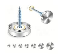 Viti a specchio da 10 mm, 12 pezzi, tappi di copertura, in rame puro, viti decorative a specchio con tappo di copertura, rondelle, viti a testa decorativa, tappi decorativi per legno