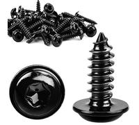 Viti a testa bombata nere, M4 x 10 mm, 60 pezzi, colore nero, zincate, a testa piatta, autofilettanti con disco per pannelli acustici 304, in acciaio inox