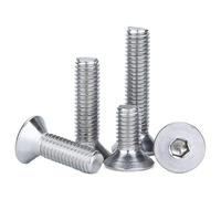 Viti a testa cilindrica con cava esagonale, 5/20/50 pezzi, M2 .5 M5 M10, lunghezza 3-50 mm, in acciaio inossidabile 304, viti a testa svasata esagonale, viti a testa piatta (6 mm, M2 50 pezzi)