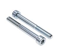 Viti a Testa Cilindrica M10 Classe Strenght Sleel 8.8 (Quantità da 2) Zincato Esagonale Brugola Filettati Fasteners Cilindrico Heavy Duty Certificato Standard DIN912 (10mm x 80mm)