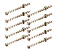 Viti a testa esagonale cava M6 x 100 mm, con dadi cilindrici Phillip, zincati, 10 set