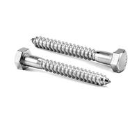 Viti a testa esagonale da 5/16 "x 2-1/2", 10 pezzi in acciaio inossidabile 304 18-8, filettatura parziale, viti per legno a testa esagonale di SG TZH