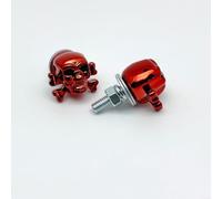 Viti a testa ossea per targhe auto e moto, filettatura M6, resistenti e leggere, colore rosso