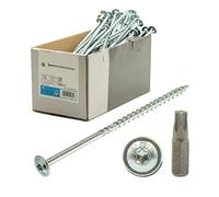 Viti a testa piatta con BIT 6 x 120-100 pezzi, argento zincato, per costruzioni in legno, tutte le misure, testa piatta Torx