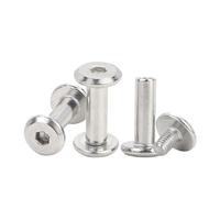 Viti a Testa Piatta Dado a manicotto for inserto for rivetto for mobili con testa a esagono incassato, bullone in acciaio inossidabile M4 M5(80mm,M5(OD6mm) 5sets)