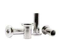 Viti a Testa Piatta Dado di collegamento for rivetto for mobili con testa esagonale piatta in acciaio inossidabile 304, M3, M4, M5, M6, M8, M10, lunghezza 5-120 mm(M4 10pcs,Long 25mm)