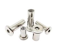 Viti a Testa Piatta M3 M4 M5 304 Acciaio inossidabile Grande Testa Esagonale Piatta Rivetto for Mobili Inserto Giunto Manicotto Dado Cap(M3 10pcs,30mm length)