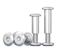 Viti a Testa Piatta M3 M4 M5 M6 304 Acciaio inossidabile Testa esagonale piatta Rivetto for mobili Inserto connettore Giunto manicotto Dado a testa esagonale Vite(35mm(L),10pcsM3xL With scrwe)