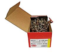 Viti a testa piatta, per costruzioni in legno, in tutte le misure, vite a testa piatta Torx, 100 pezzi, 6x80 mm, TX30