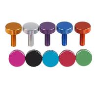 Viti a Testa Piatta Zigrinate 5 pezzi di viti a testa zigrinata, lunghezza filettatura 4-25 mm, in lega alluminio, con serraggio manuale, bulloni manopola piatta(Purple,M2x15mm)