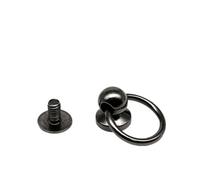 viti a testa ronda, DIY Zinc-Alloy Steel Screw Back Rivets 10 Pieces Multicolor For Leather Craft With O-Ring(Black-b)