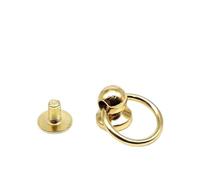 viti a testa ronda, DIY Zinc-Alloy Steel Screw Back Rivets 10 Pieces Multicolor For Leather Craft With O-Ring(Gold-b)