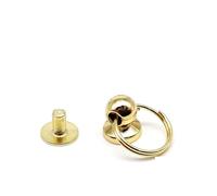 viti a testa ronda, DIY Zinc-Alloy Steel Screw Back Rivets 10 Pieces Multicolor For Leather Craft With O-Ring(Gold-c)