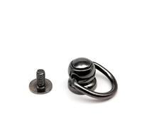 viti a testa ronda, DIY Zinc-Alloy Steel Screw Back Rivets 10 Pieces Multicolor For Leather Craft With O-Ring(Black-a)