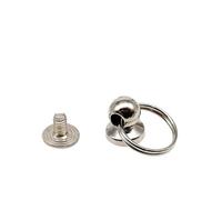 viti a testa ronda, DIY Zinc-Alloy Steel Screw Back Rivets 10 Pieces Multicolor For Leather Craft With O-Ring(Silver-c)