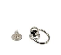 viti a testa ronda, DIY Zinc-Alloy Steel Screw Back Rivets 10 Pieces Multicolor For Leather Craft With O-Ring(Silver-b)