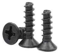 Viti a testa svasata autofilettanti in acciaio al carbonio | Nero M2-M4 3-20mm Testa svasata Riparazione domestica Lavorazione del legno Metallo fai da te: 100 pezzi(10mm,M2.5)