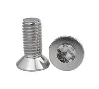 Viti a testa svasata M2 x 8 mm con testa a esagono incassato (testa di unità), viti di sicurezza a testa svasata con attacco interno in acciaio inox Torx, 100 pezzi