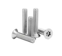 Viti a testa svasata piatta Torx a sei lobi in acciaio inossidabile 304 M4-M8 con perno, bulloni di sicurezza antifurto, 1/20 pezzi(35mm,5pcs M6)