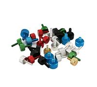 Viti a testa zigrinata, 10 viti a testa zigrinata in alluminio M3 M4 6-12mm multicolore for la regolazione del telaio fai da te(Black,12MM-M4)
