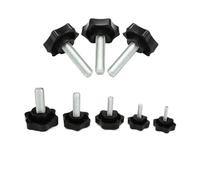 Viti a testa zigrinata in acciaio inox, 5/10 pezzi, M4 M5 M6 M8 M10 M12, viti a bottone a mano, in plastica, a forma di stella, filettatura per pollice, colore nero