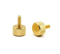 Viti a testa zigrinata*manopole di serraggio, 10 pezzi M3 M4 M5 M6*6/8/10/12/16mm Vite a zigrinata in alluminio colorato con a mano, blu, M6x12mm(Gloden)