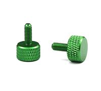 Viti a testa zigrinata*manopole di serraggio, 10 pezzi M3 M4 M5 M6*6/8/10/12/16mm Vite a zigrinata in alluminio colorato con a mano, blu, M6x12mm(Green)