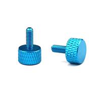 Viti a testa zigrinata*manopole di serraggio, 10 pezzi M3 M4 M5 M6*6/8/10/12/16mm Vite a zigrinata in alluminio colorato con a mano, blu, M6x12mm(Blue)