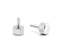 Viti a testa zigrinata*manopole di serraggio, 10 pezzi M3 M4 M5 M6*6/8/10/12/16mm Vite a zigrinata in alluminio colorato con a mano, blu, M6x12mm(Sliver)