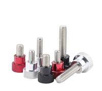 Viti a testa zigrinata, Vite a testa zigrinata in alluminio con filettatura in acciaio inossidabile M10x(16-125) mm multicolore for fai da te(Red,M10x20-D20x20)