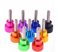 Viti a testa zigrinata, Viti a testa zigrinata in alluminio anodizzato M3.5 da 2 pezzi, filettatura inossidabile, 4-40 mm, multicolore(Golden,22MM-M3.5)