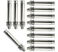 Viti ad espansione, 12 PZ, Bulloni a Vite ad Espansione M6-304 Acciaio Inossidabile Esterno Dado Esagonale Manicotto di Espansione Bullone di Ancoraggio Ancore di Fissaggio Pesanti(M10x70)