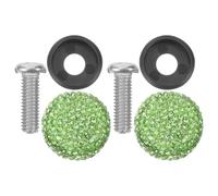 Viti Antifurto per Targa Auto Strass, Verde Chiaro Decorativo | Plastica e Metallo, Montaggio Rapido su Telaio e Targa, per Davanti e Dietro