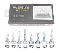 Viti autofilettanti 200 pezzi, kit di assortimento di viti autofilettanti in metallo