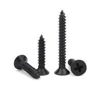 Viti autofilettanti a testa piatta con incasso a croce Assortimento in acciaio nero M1.2 .4 .7 M2 .3 M3 .5 M4 M5