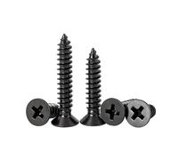 Viti Autofilettanti A Testa Svasata con Intaglio A Croce M2.9 M3.5 M3.9 M4.2 M4.8-m6.3 Vite per Legno in Acciaio al Carbonio Nero DIN 7982, Black, 45MM_M4.2-20PCS
