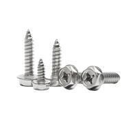 Viti autofilettanti con Flangia a Testa Esagonale Phillips con rondella in Acciaio Inossidabile 304 Viti a Croce M3 M4 M5 M6 8 mm x 10 Pezzi M5(10mm x10pcs,M4)