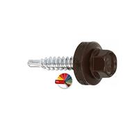 Viti autofilettanti con rondella EPDM 4,8 х 19 mm 250 pezzi RAL: 8017 (cioccolato marrone) - Viti trapezoidali zincate galvanizzate WSB per il fissaggio di lamiere con sovrapposizione